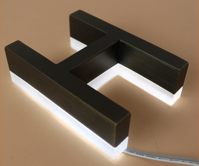 3D Brushed Stainless Steel Led Illuminated Channel Letters Sign 251